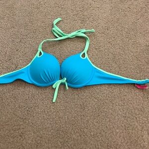 Victoria's Secret Blue and Mint Bikini Top